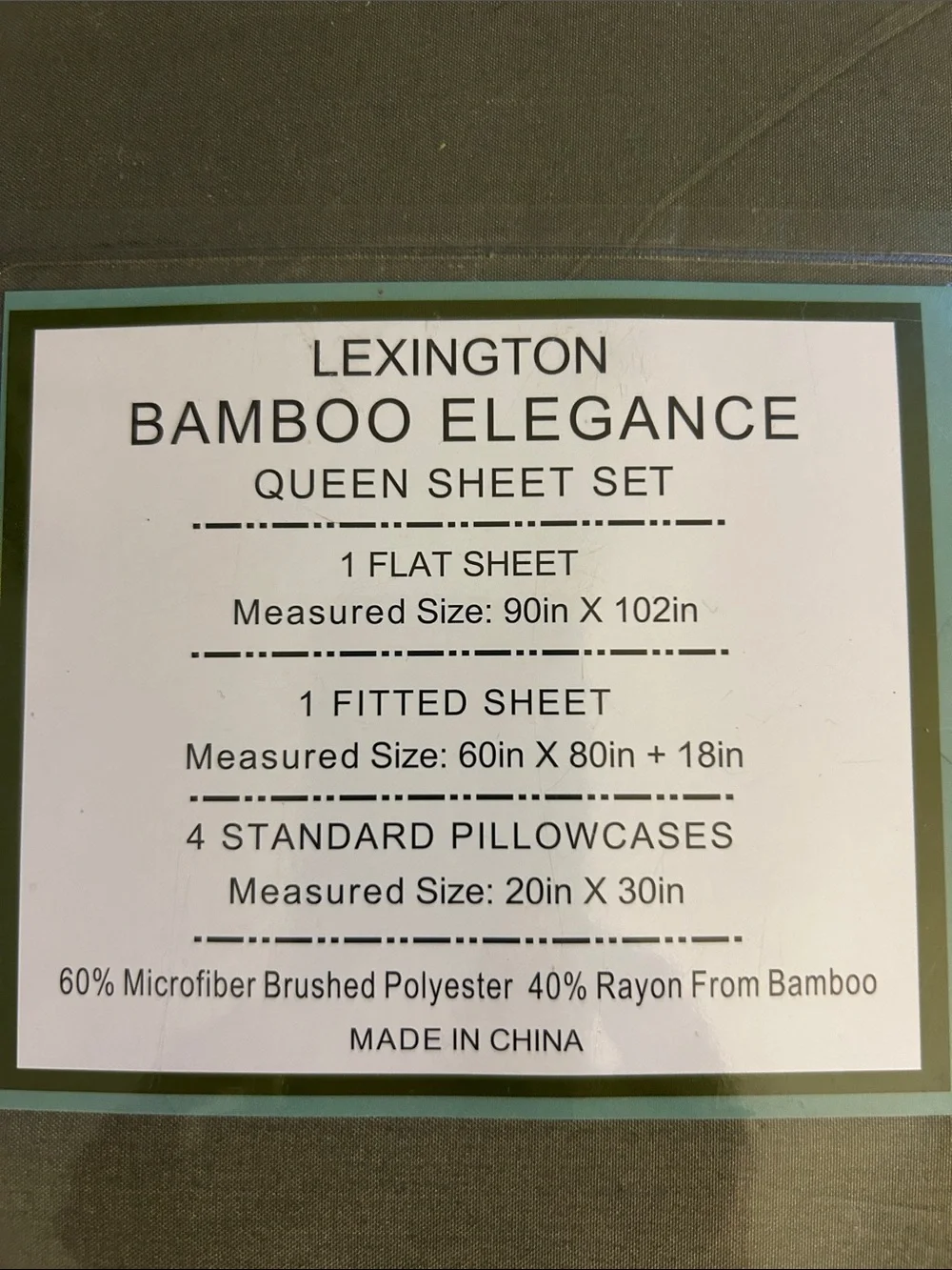 Lexington Bamboo Elegance Queen Sheet Set - Olive Green